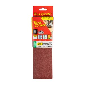 SANDING BELT 75 X 510MM 60GRIT 2/PACK
