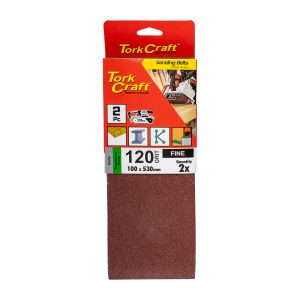 SANDING BELT 100 X 530MM 120GRIT 2/PACK