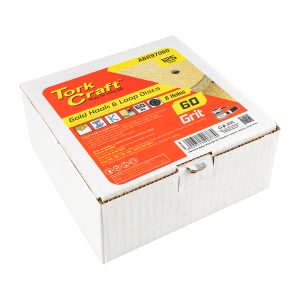 GOLD DISC (50 PIECES) 60 GRIT 125MM X 8 HOLES HOOK AND LOOP