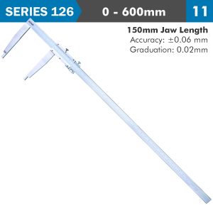 VERNIER CALIPER 600MM 0.06MM ACC. 150MM 0.02MM GRAD S/STEEL