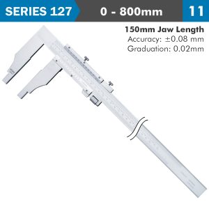 VERNIER CALIPER 800MM 0.08MM ACC. 150MM 0.02MM GRAD S/STEEL
