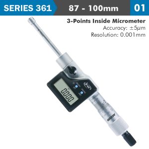 DIG. 3 POINTS INSIDE MICROMETER 87-100MM 0.005MM ACC. 0.001MM RES.
