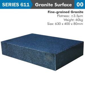 GRANITE SURFACE PLATE GRADE 00 630X400X80MM 60KG 0.0035MM FLAT