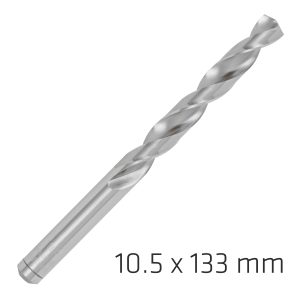 ALPEN PRO HSS 10.5MM DRILL DIN 338 RN 135 SPLIT POINT PLASTIC WALLET