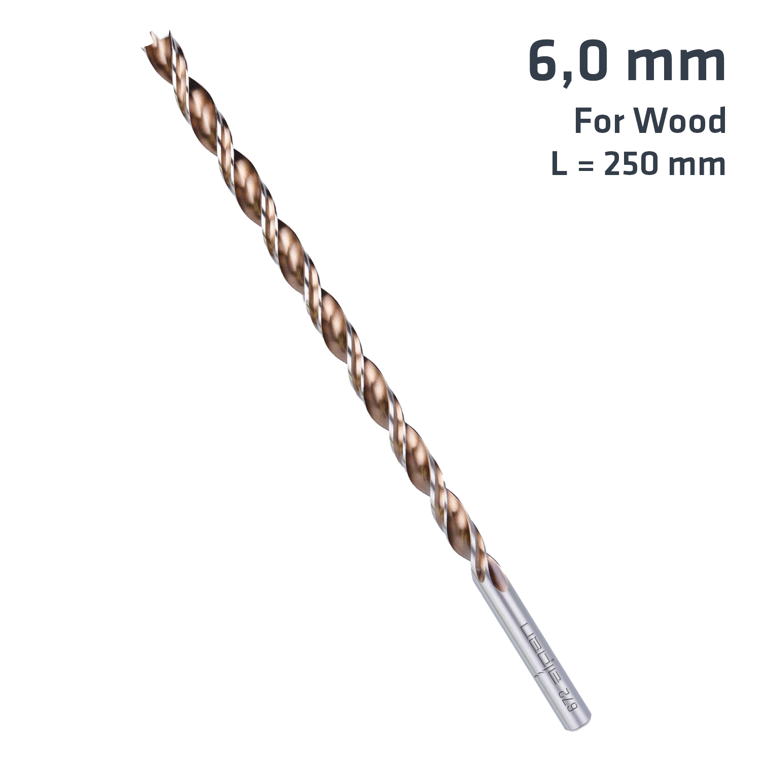 TIMBER TWIST 6MM X 250 LONG WOOD DRILL BIT SLEEVED