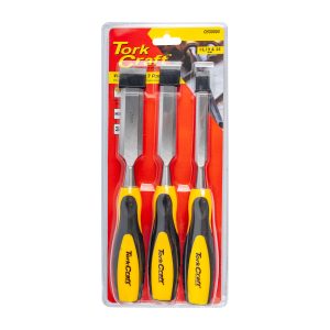 WOOD CHISEL 140MM BLADE 3PC 13/19/25 WITH PVC HANDLE