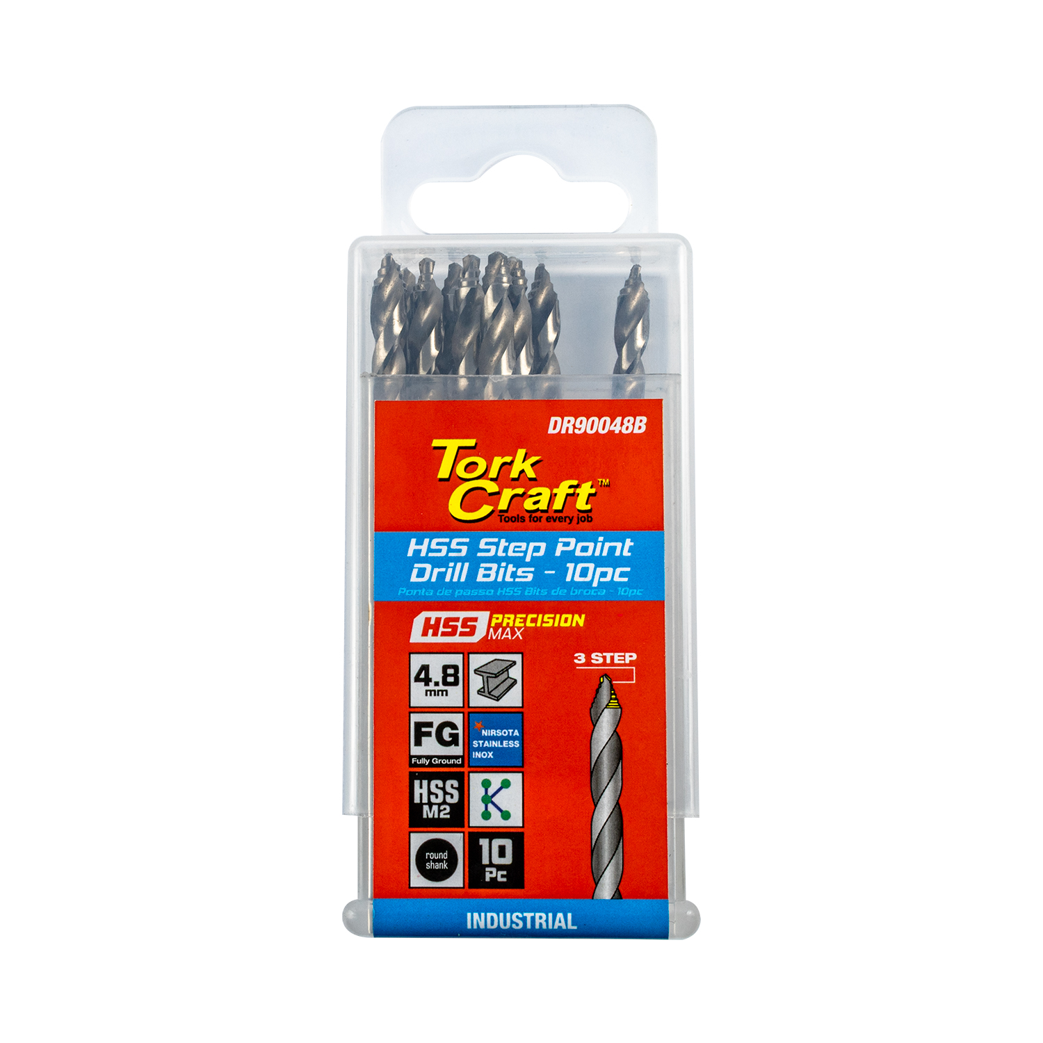 PRECISION-MAX STEP POINT 4.8MM HSS DRILL 10 PACK