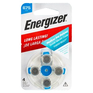 HEARING AID BATTERY 675 BLUE-4PACK ZINC AIR ENERGIZER