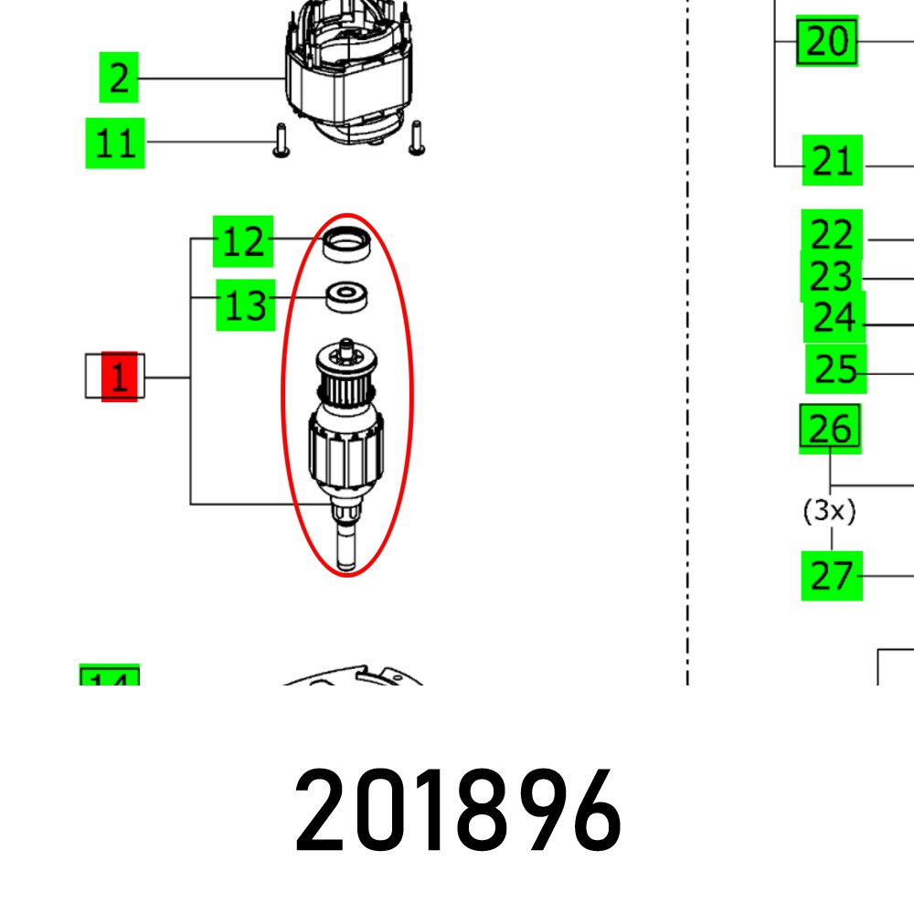 ARMATURE RTS 400 R 230V