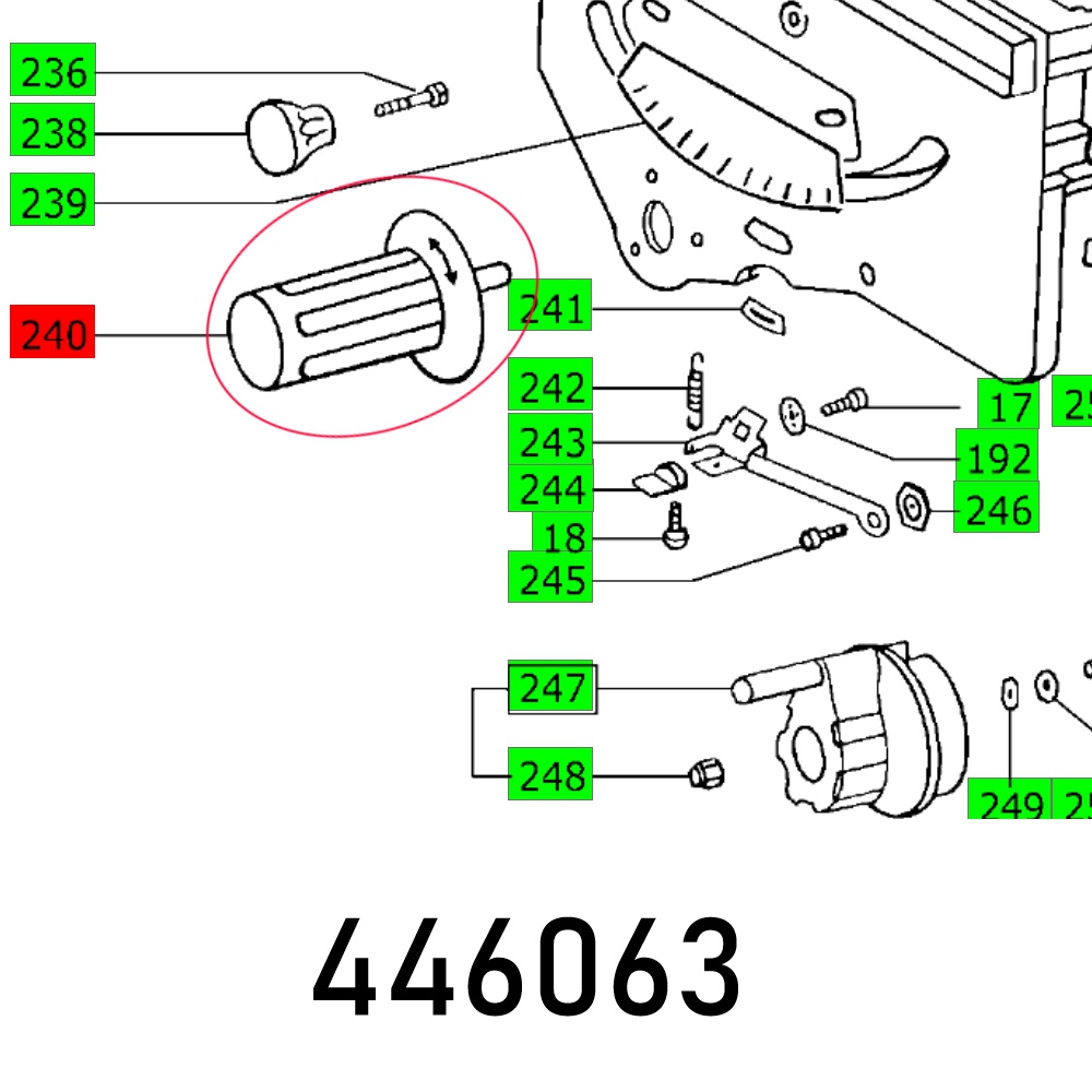 KNOB LEVER CS 70 EB