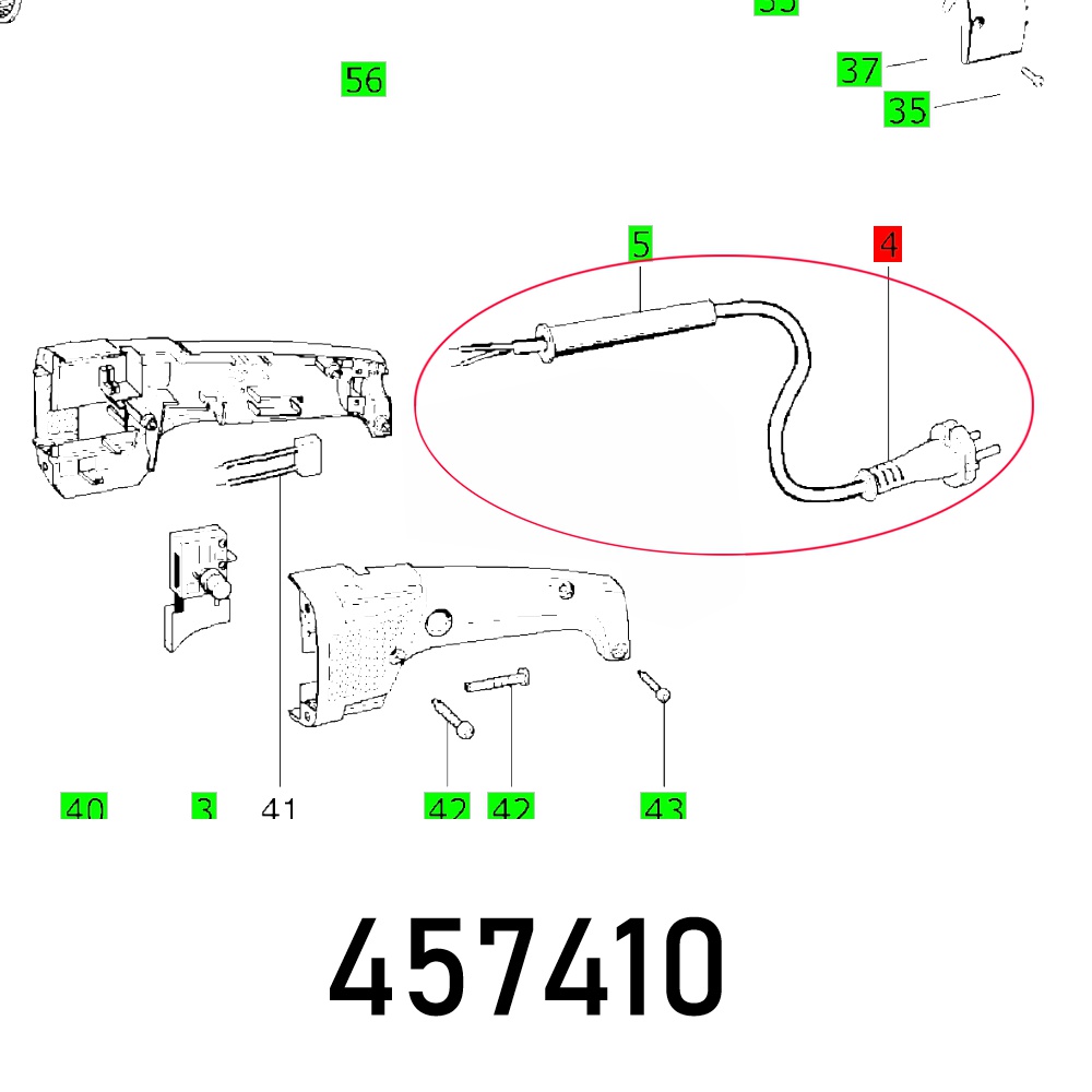 CABLE WITH PLUG AP 55 E DIN-H05RN-F