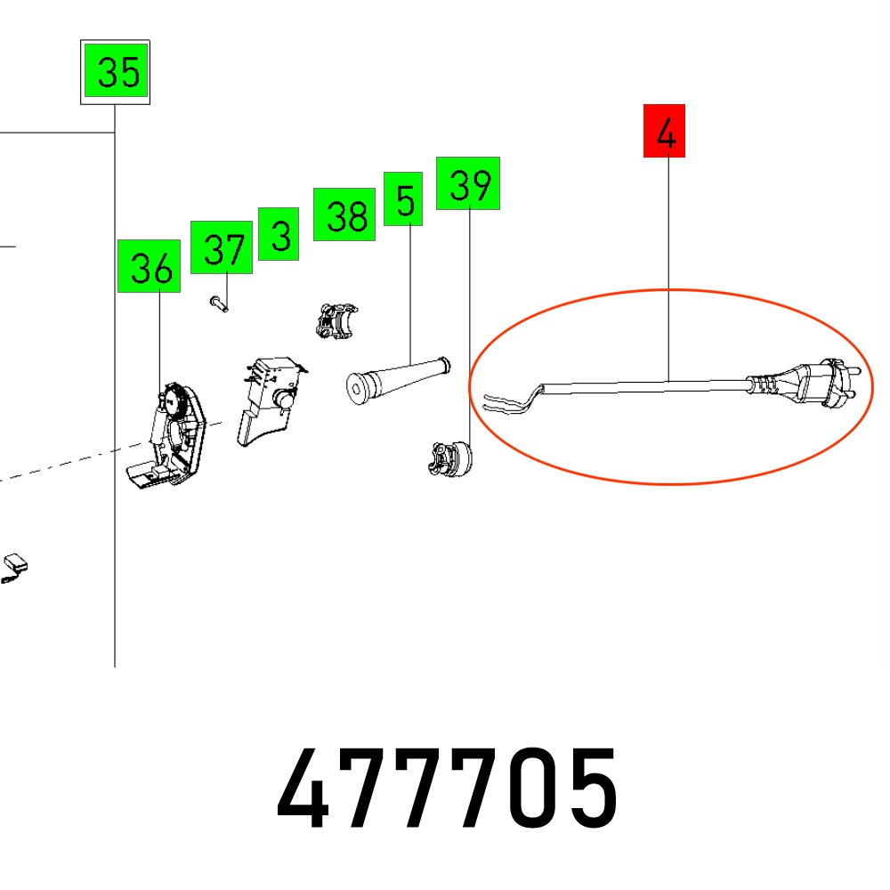 CABLE WITH PLUG RAP 150 FE DIN-H05BQ-F