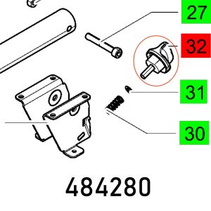 ROTARY KNOB MIC 1600 D 40 M8X21 BLA