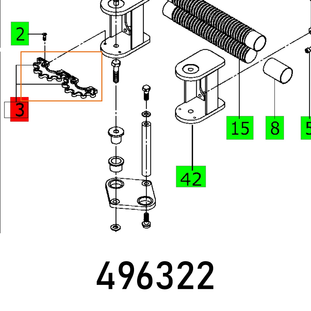 GEARWHEEL KIT ASA ET-BG