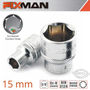 FIXMAN 3/8' DRIVE HEX SOCKET 15MM