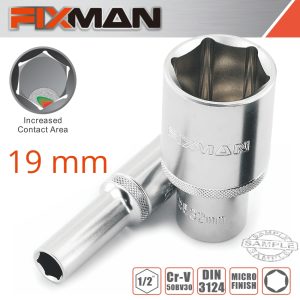 FIXMAN 1/2' DR DEEP SOCKET 19MM