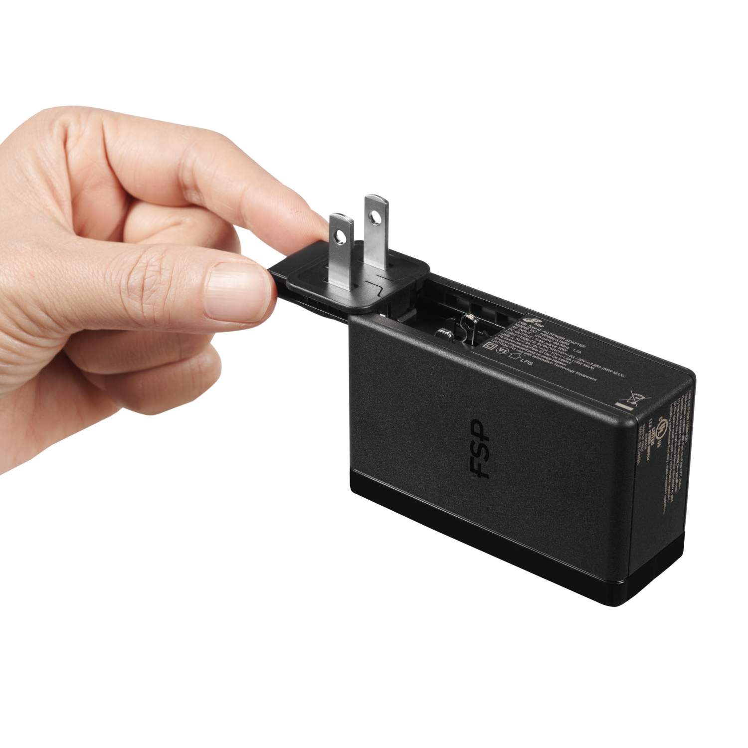 FSP065-A1MP3_FSP-65W-PD-2-Prong-USB-Type-C-Power-Adapter-Black_wr_03a