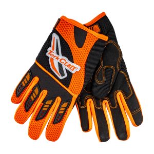 LIMITED EDIT. X-LARGE RACING GLOVE ORANGE SYN. LEATHER