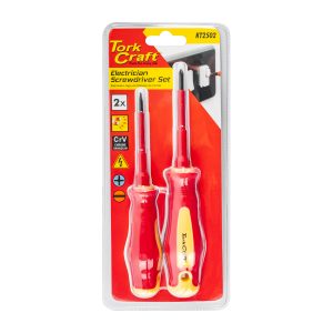2PC SCREWDRIVER INSULATED VDE 3.5X75MM SLOTTED & PH1X80MM