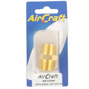 NIPPLE BRASS 1/2X1/2 M/M 1PC PACK