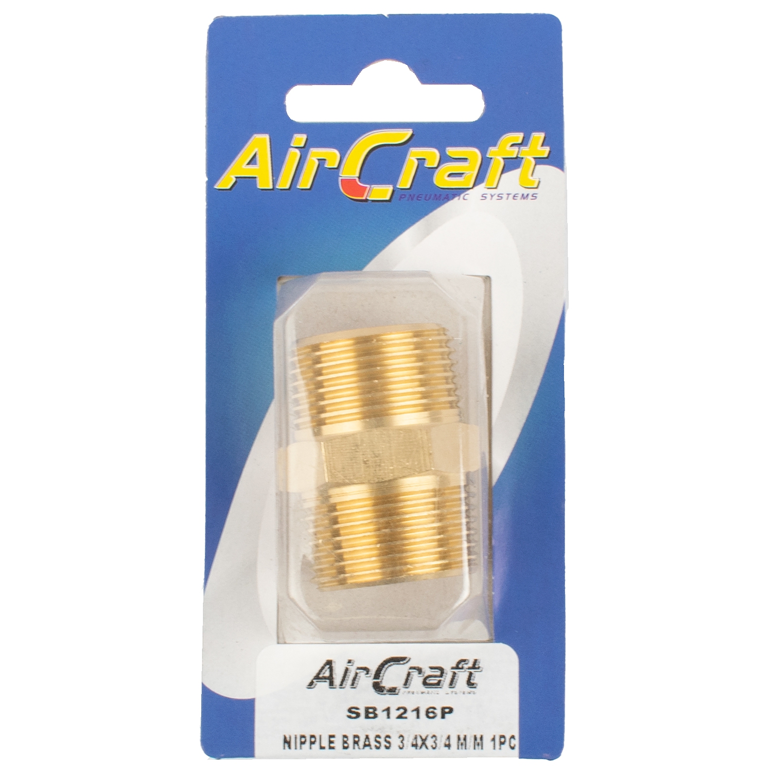 NIPPLE BRASS 3/4X3/4 M/M 1PC PACK