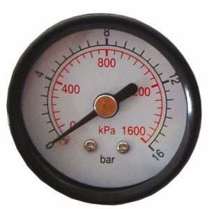 PRESS. GAUGE 50MM 1/8' REAR FIT 0-16BAR 0-1600KPA