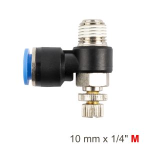 FLOW CONTROL SWIV. ELBOW PU 10MM X 1/4' M