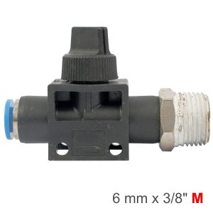 PU HOSE FITTING VALVE 6MM X 3/8'M