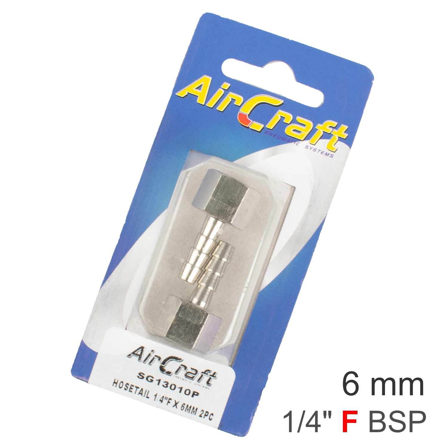 HOSETAIL 1/4'F X 6MM 2PC PACK