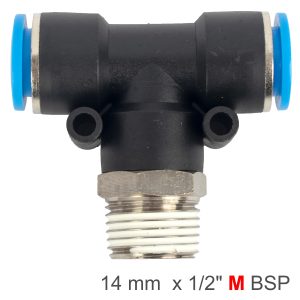 PU HOSE FITTING TEE 14MM-1/2 M