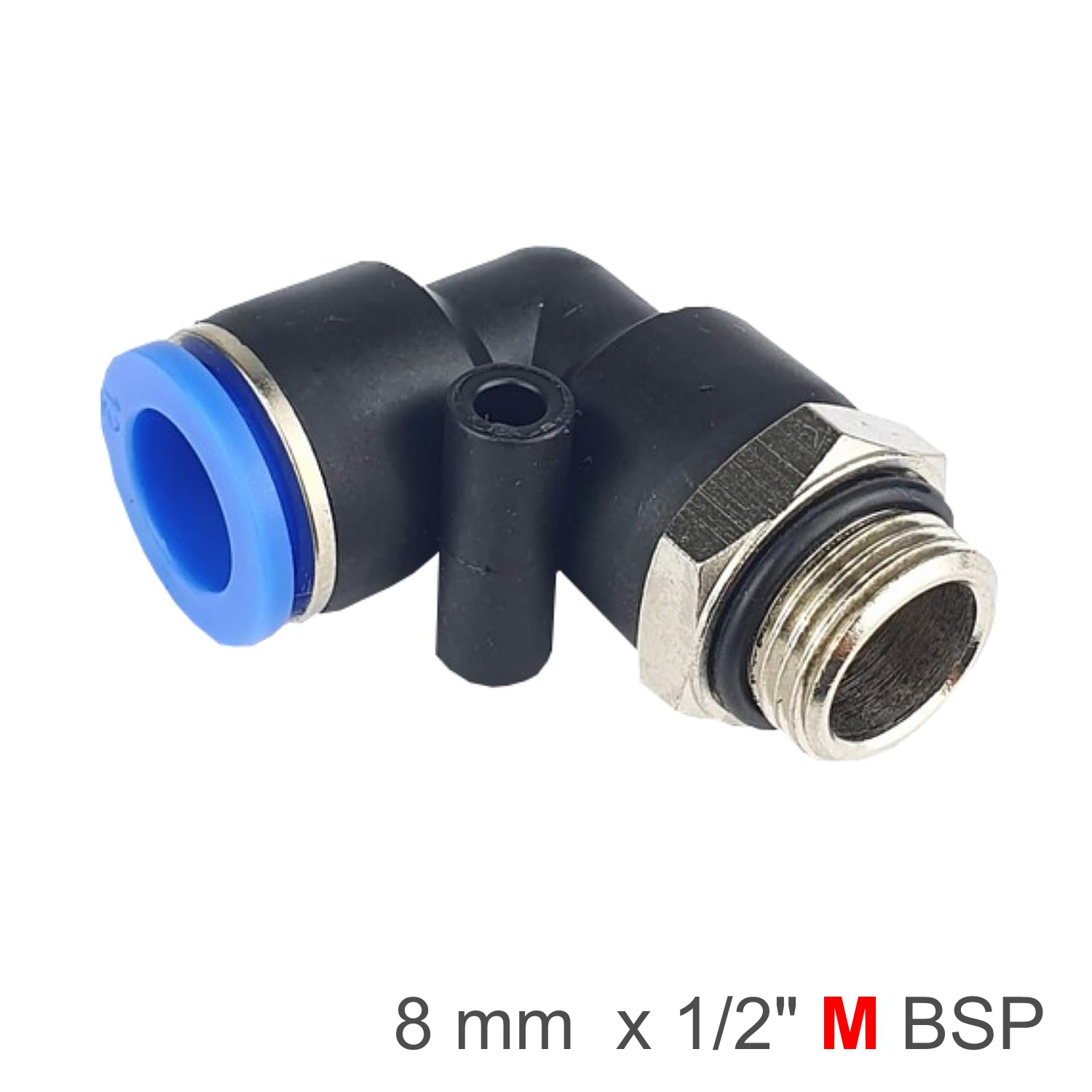 PU HOSE FITTING ELBOW W/O-RING 8MM-1/2 M