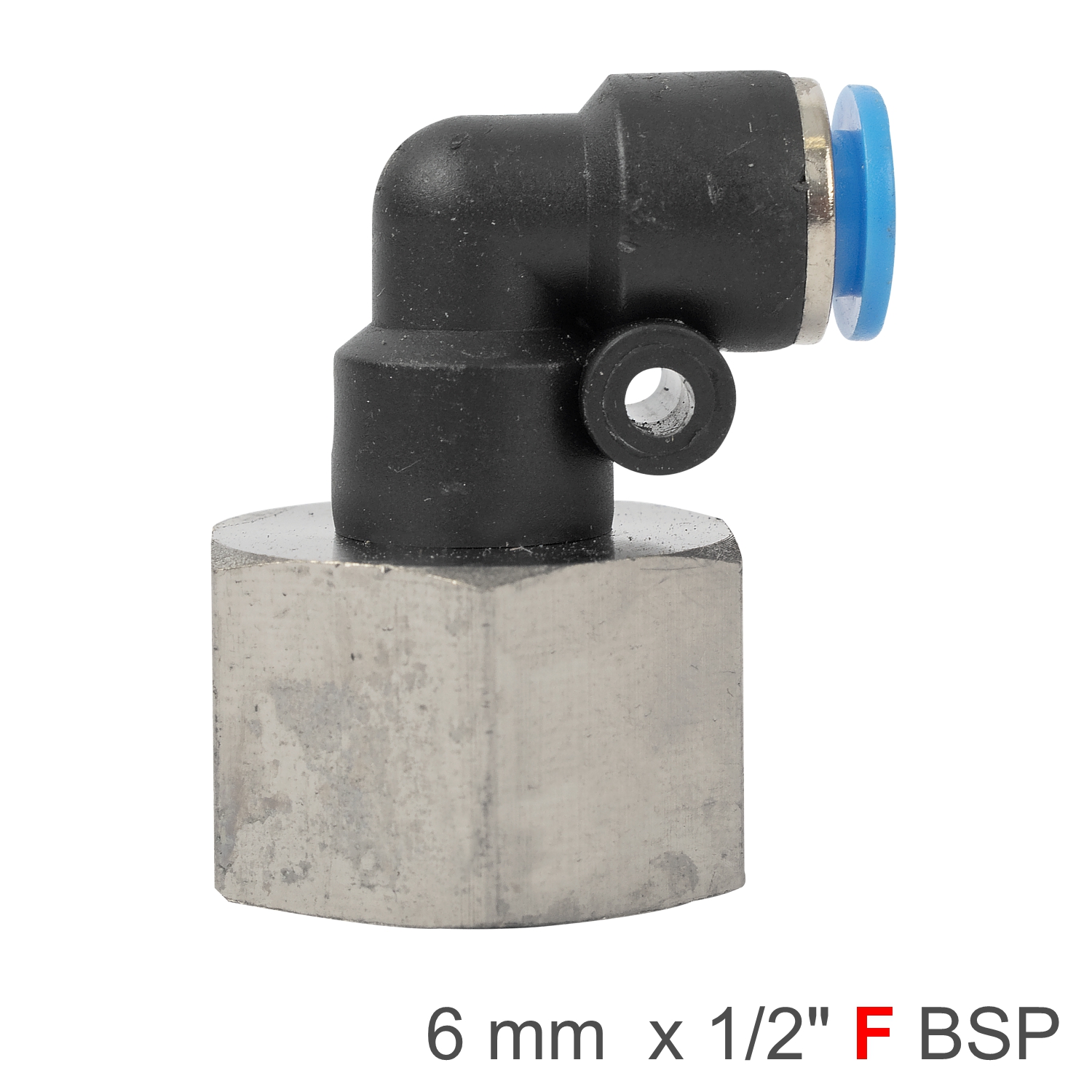 PU HOSE FITTING ELBOW 6MM-1/2 F