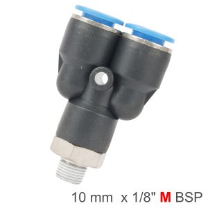 PU HOSE FITTING Y JOINT 10MM-1/8 M