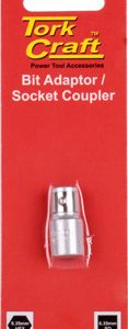 SOCKET ADAPTOR COUPLER 1/4'F SQ X  1/4'F HEX CARDED