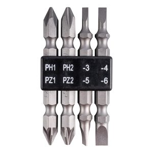 4PC 65MM DOUBLE END BIT SET PZ/PH/SL