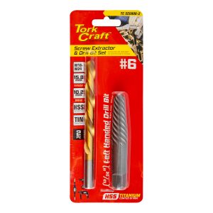 SCREW EXTRACTOR SET 2PC NO.6 WITH LEFT HAND DRILL BIT