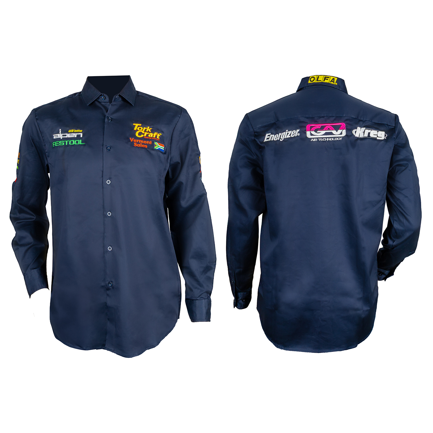 VERMONT MENS COTTON SHIRT NAVY BLUE X-LARGE - LONG SLEEVE