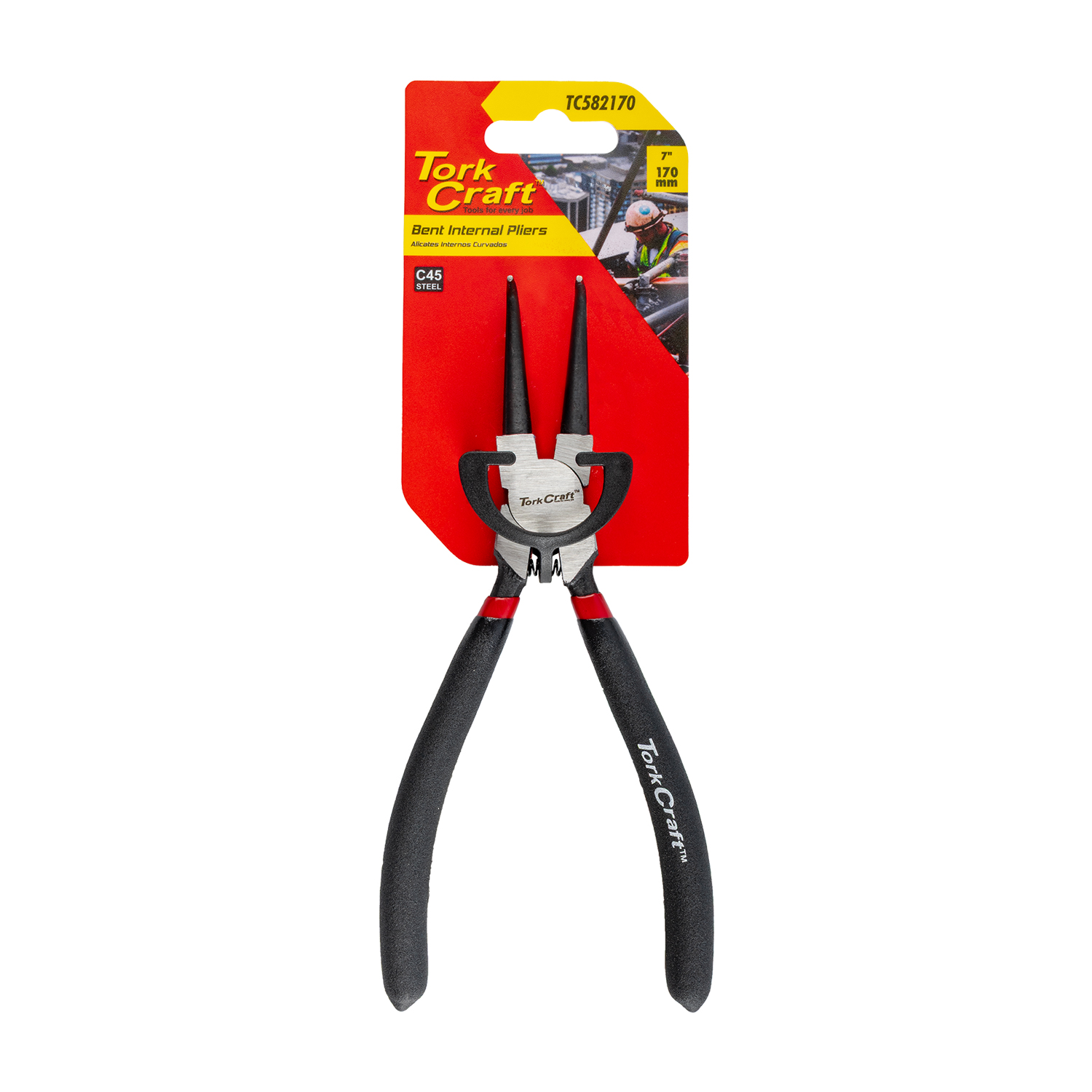 PLIER CIRCLIP BENT INTERNAL 170MM