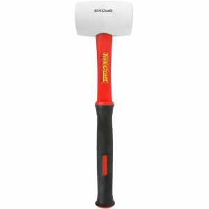 HAMMER RUBBER MALLET 450G (16OZ) FIBREGLASS HANDLE WHITE NON-MARKING