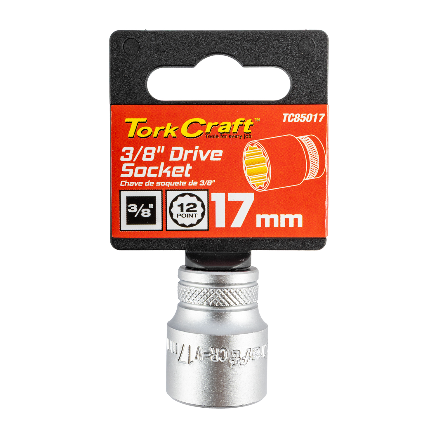 SOCKET 3/8'DR 17MM 12PT CRV