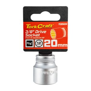 SOCKET 3/8'DR 20MM 12PT CRV