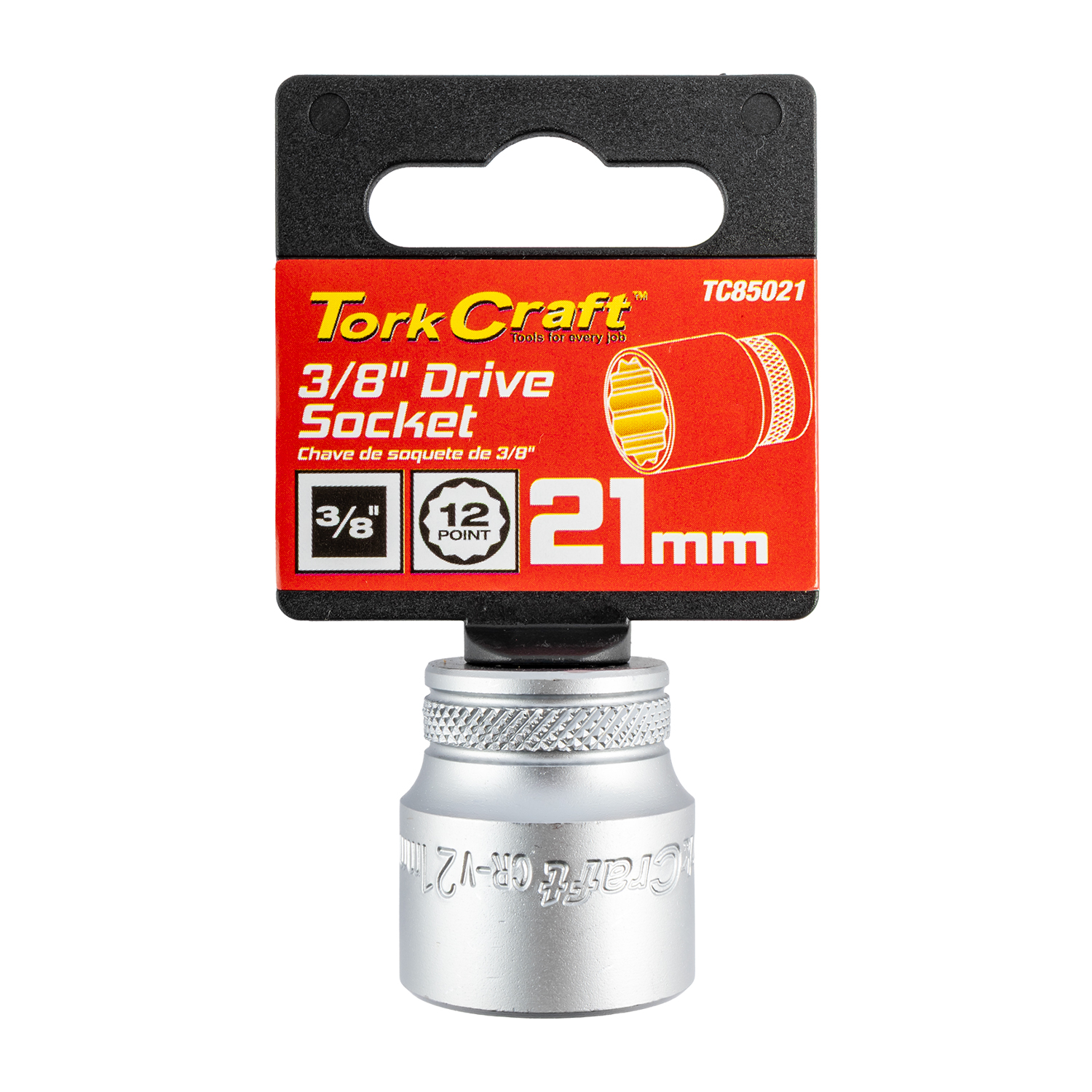 SOCKET 3/8'DR 21MM 12PT CRV