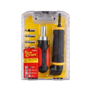 ANGLE DRIVE 1/4' MF W/RATCHET DRIVER 6PC BITS