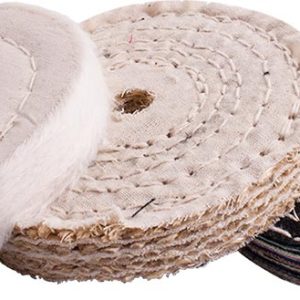 BUFFING WHEEL KIT 3PCS 100MM WHITE & DENIM STICHED & SISAL POLISHING