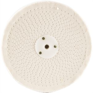 WHITE BUFF/MOP 200MM X 3 SECTION X 30 MM THICK 1/2' HOLE