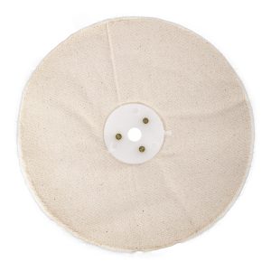 WHITE BUFF/MOP UNSTITCHED 200 X 50 PLY X 1/2' HOLE