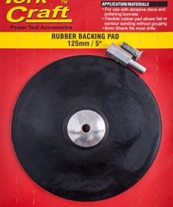 BACKING PAD RUBBER 125MM W/ARBOR