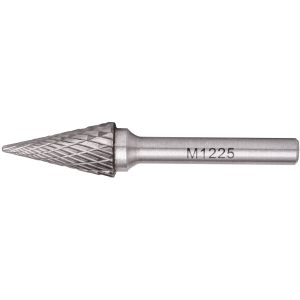 ROTARY BURR TUNGSTEN 12X25X6MM CONICAL STRAIGHT