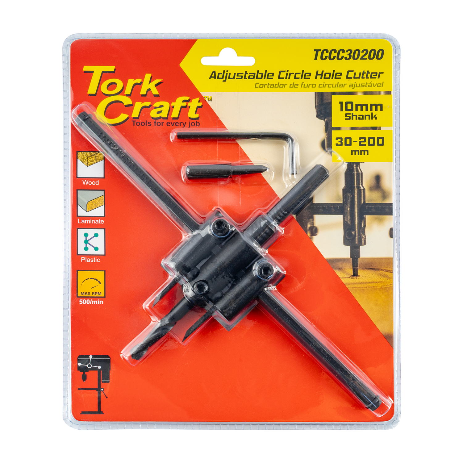 CIRCLE HOLE CUTTER ADJUSTABLE 30-200MM