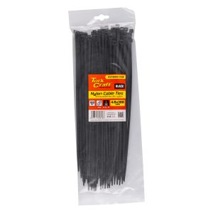 NYLON CABLE TIES 4.8MM X 300MM BLACK 100PC